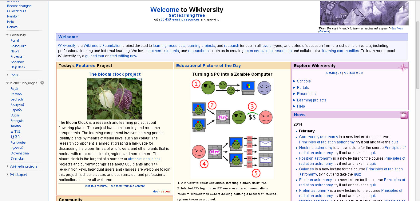 Wikiversity Homepage